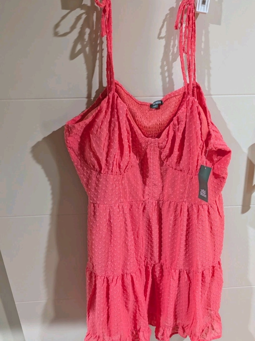 Women's Satin Heart Fit & Flare Pink Mini Dress By Wild Fable Size 1X Plus NWT